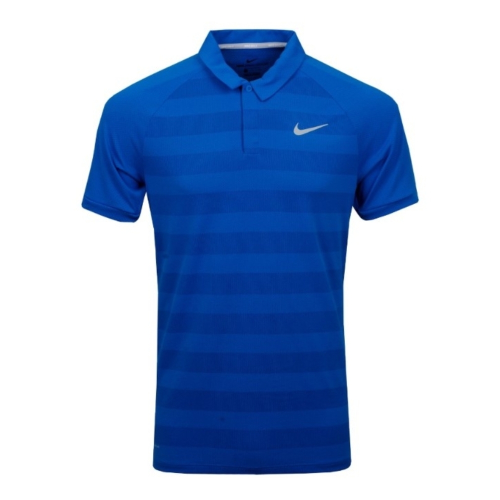 Nike Zonal Cooling Polo Men's M Stripe Blue Nebula Golf Vacation Resort - Picture 13 of 13